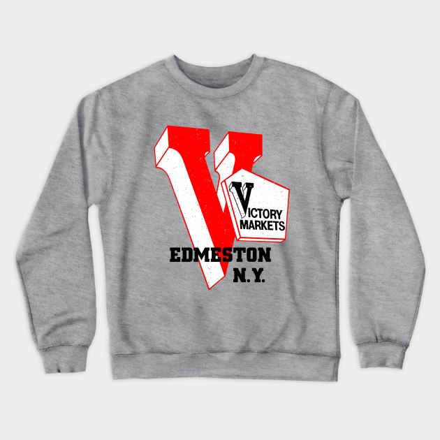 Victory Market Former Edmeston NY Grocery Store Logo Crewneck Sweatshirt by MatchbookGraphics
